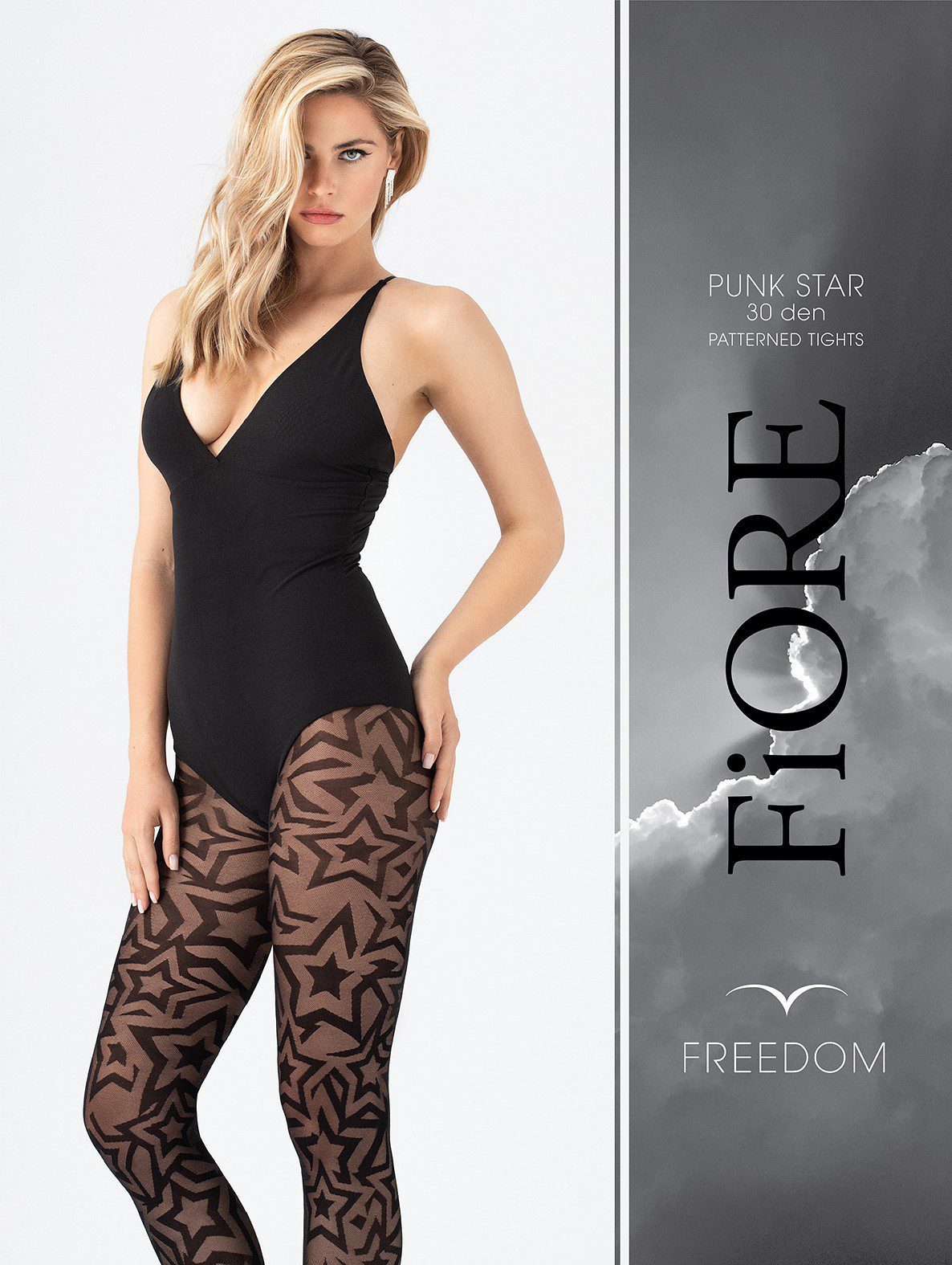 Collant fantasia stelle 30 den Punk Star plus size