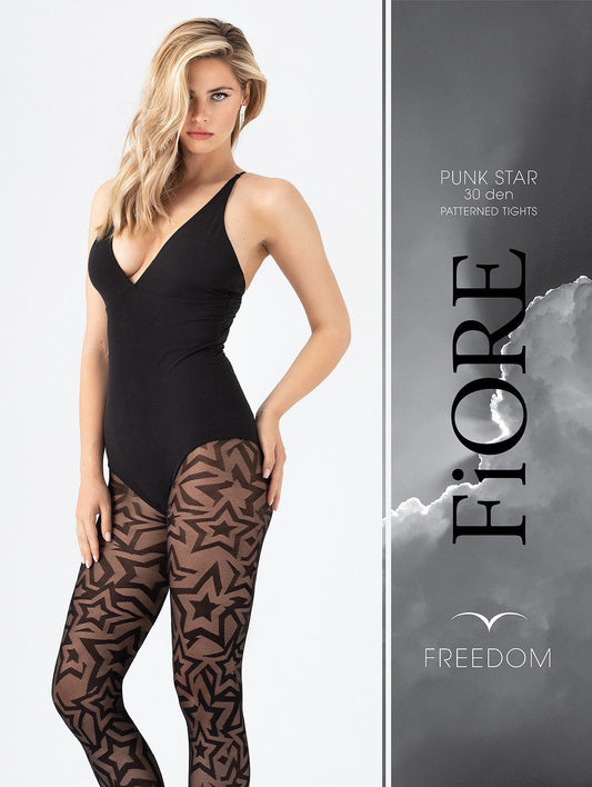 Collant fantasia stelle 30 den Punk Star plus size