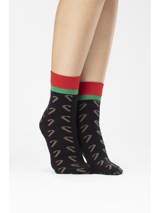 Calzini natalizi con caramelle di Natale 40 den Candy Cane