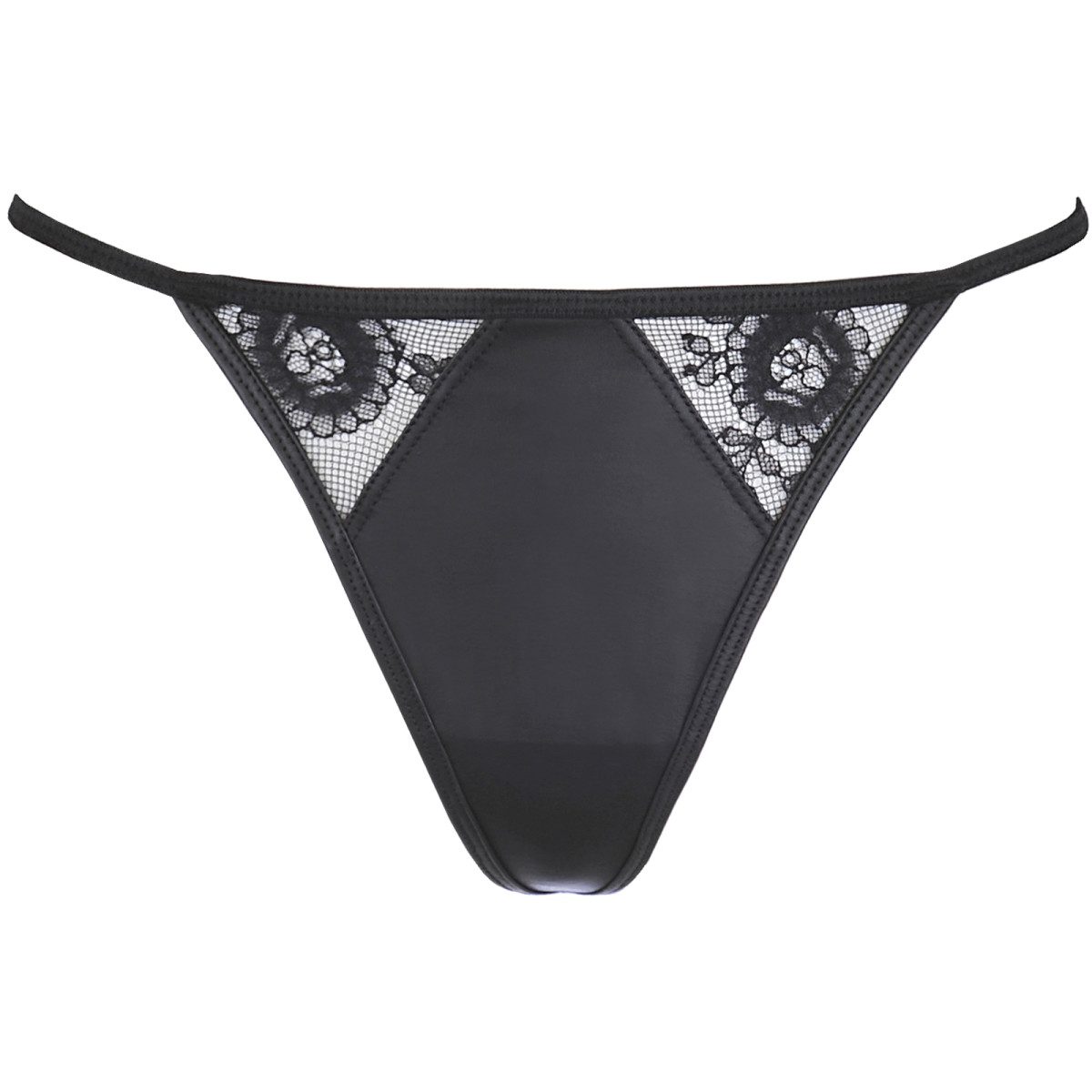 Babydoll in pizzo e tessuto lucido Wetlook