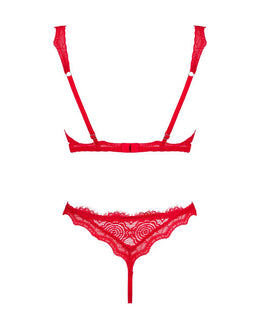 Completo intimo aperto rosso 2 pezzi Bergamore