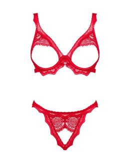 Completo intimo aperto rosso 2 pezzi Bergamore