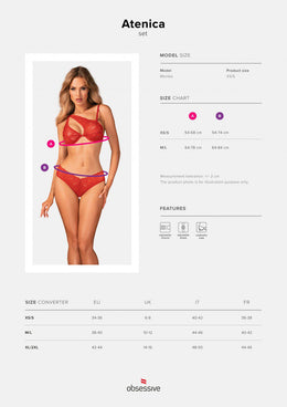 Completo intimo rosso 2 pz Atenica