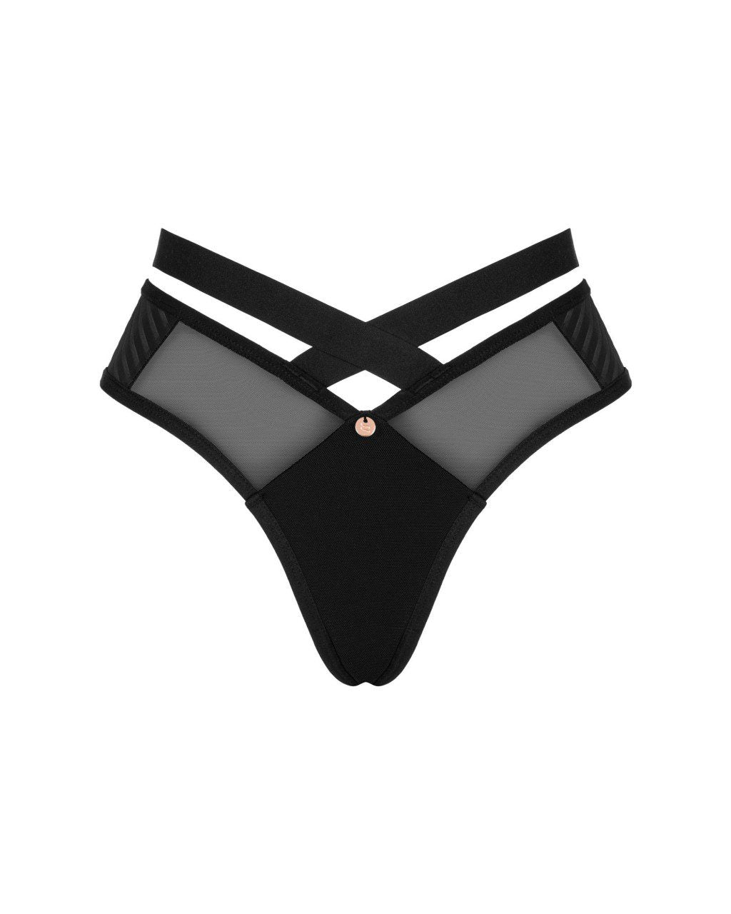Mutandina nera con stringhe Brasica<br />