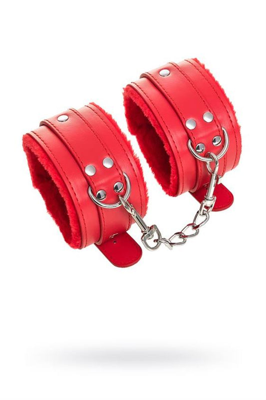 Cavigliere in simil pelle rossa con catena