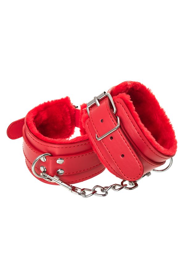 Cavigliere in simil pelle rossa con catena