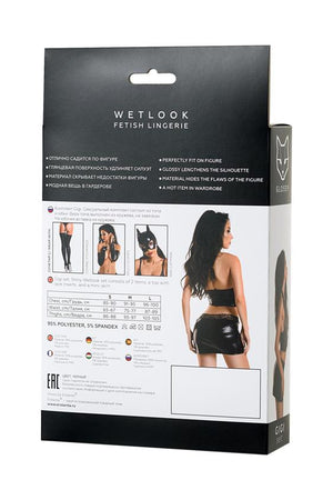 Set Wetlook top e minigonna effetto bagnato