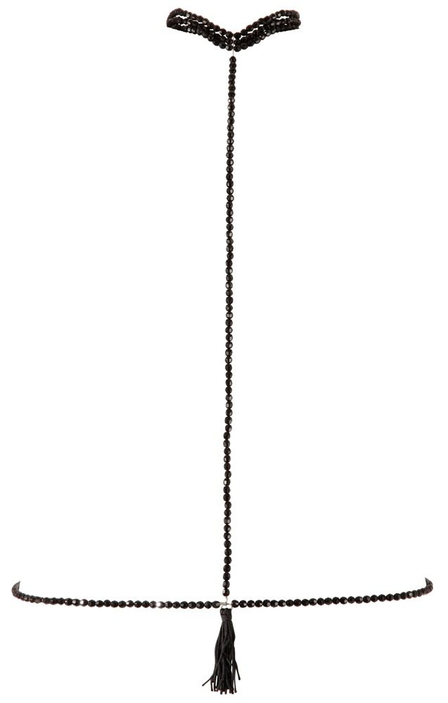 Choker perline nere decorazione corpo