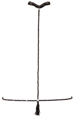 Choker perline nere decorazione corpo