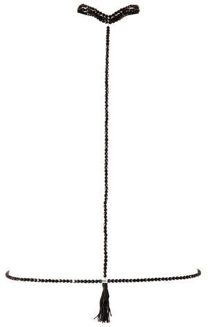 Choker perline nere decorazione corpo