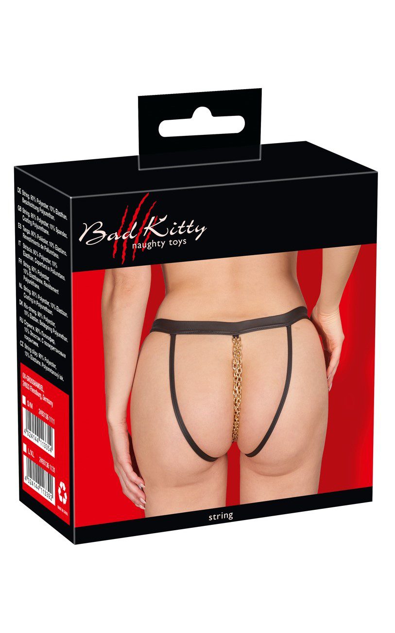 Mutandina aperta stringata con catenelle