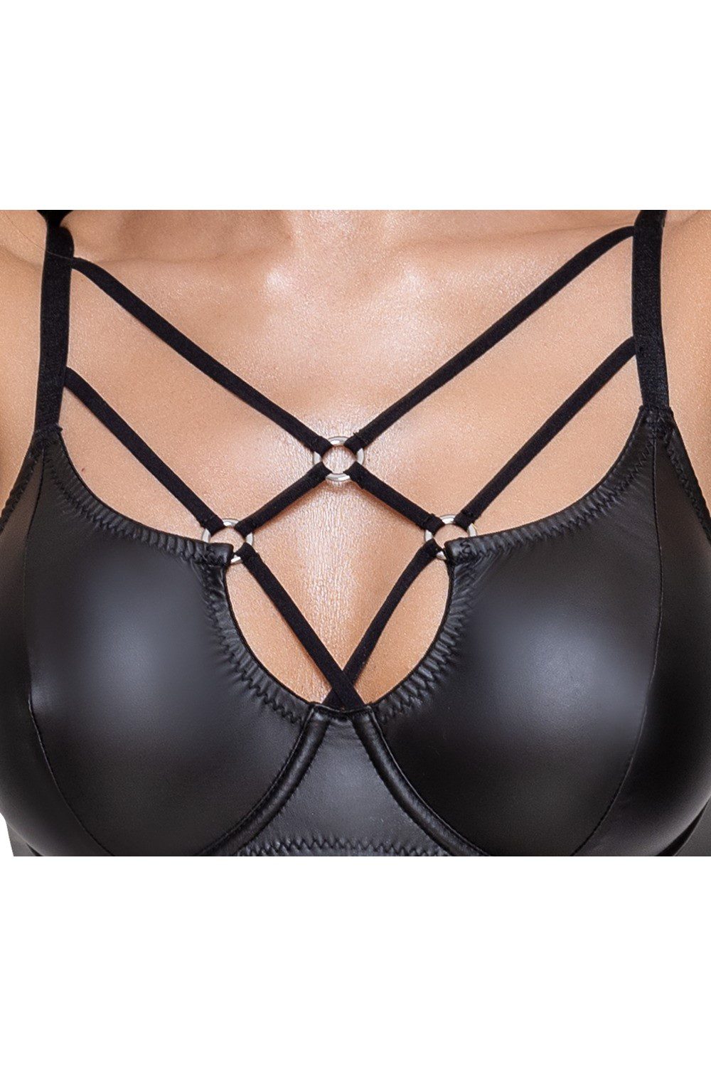 Completo intimo 2 pezzi in simil pelle