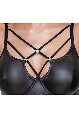 Completo intimo 2 pezzi in simil pelle