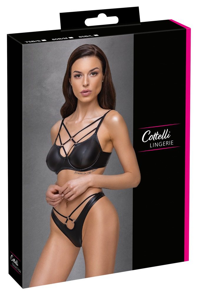 Completo intimo 2 pezzi in simil pelle