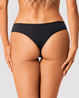 Tanga con pizzo nero taglie plus Bella Rou