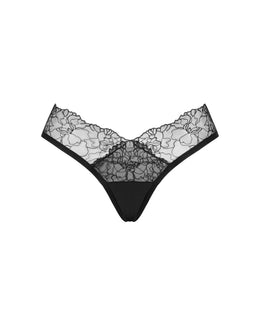 Tanga con pizzo nero taglie plus Bella Rou