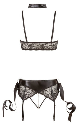 Set intimo aperto 2 pezzi con collare