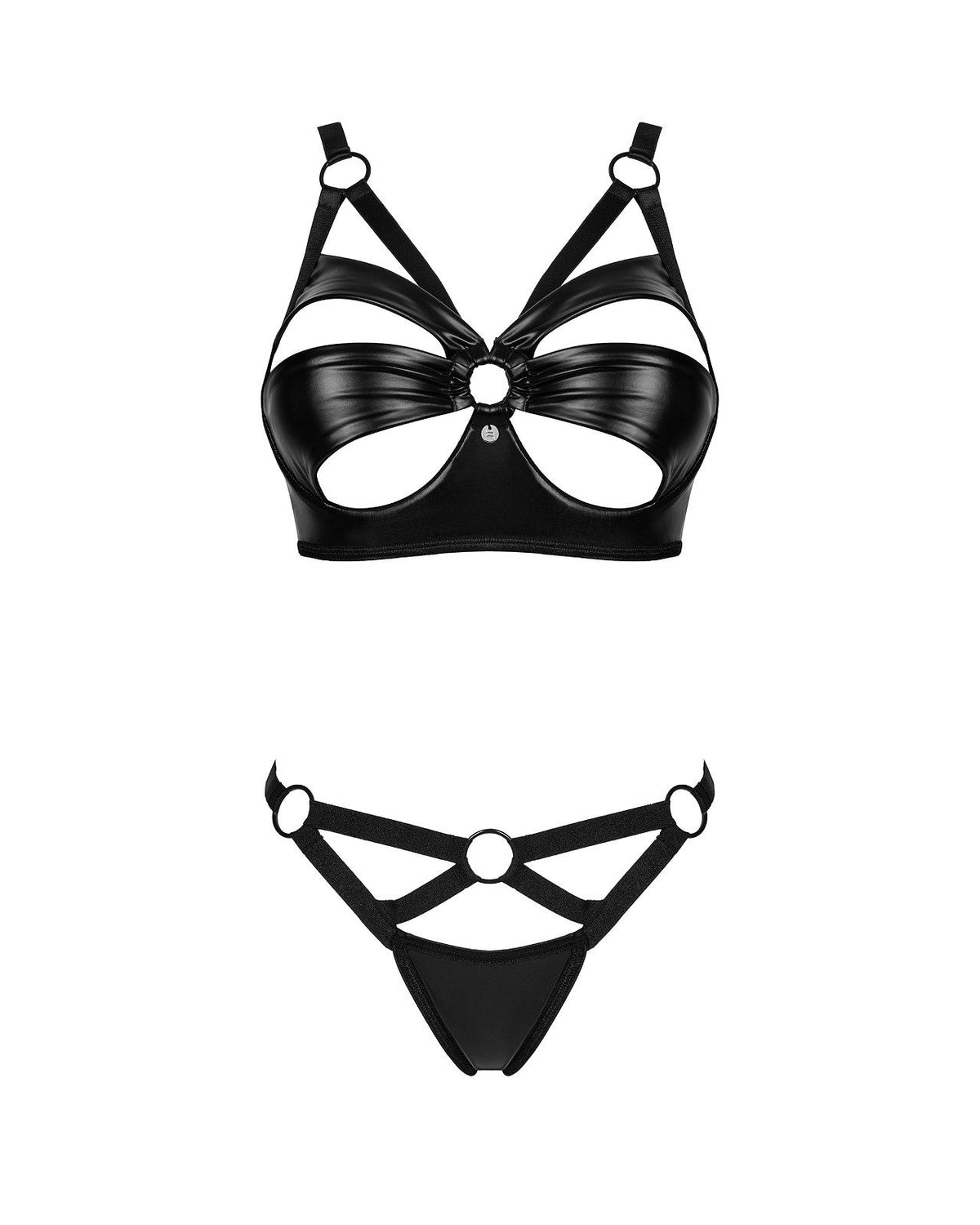 Completo intimo simil pelle 2 pezzi Armares