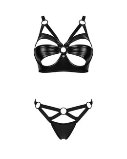 Completo intimo simil pelle 2 pezzi Armares