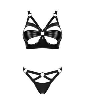 Completo intimo simil pelle 2 pezzi Armares