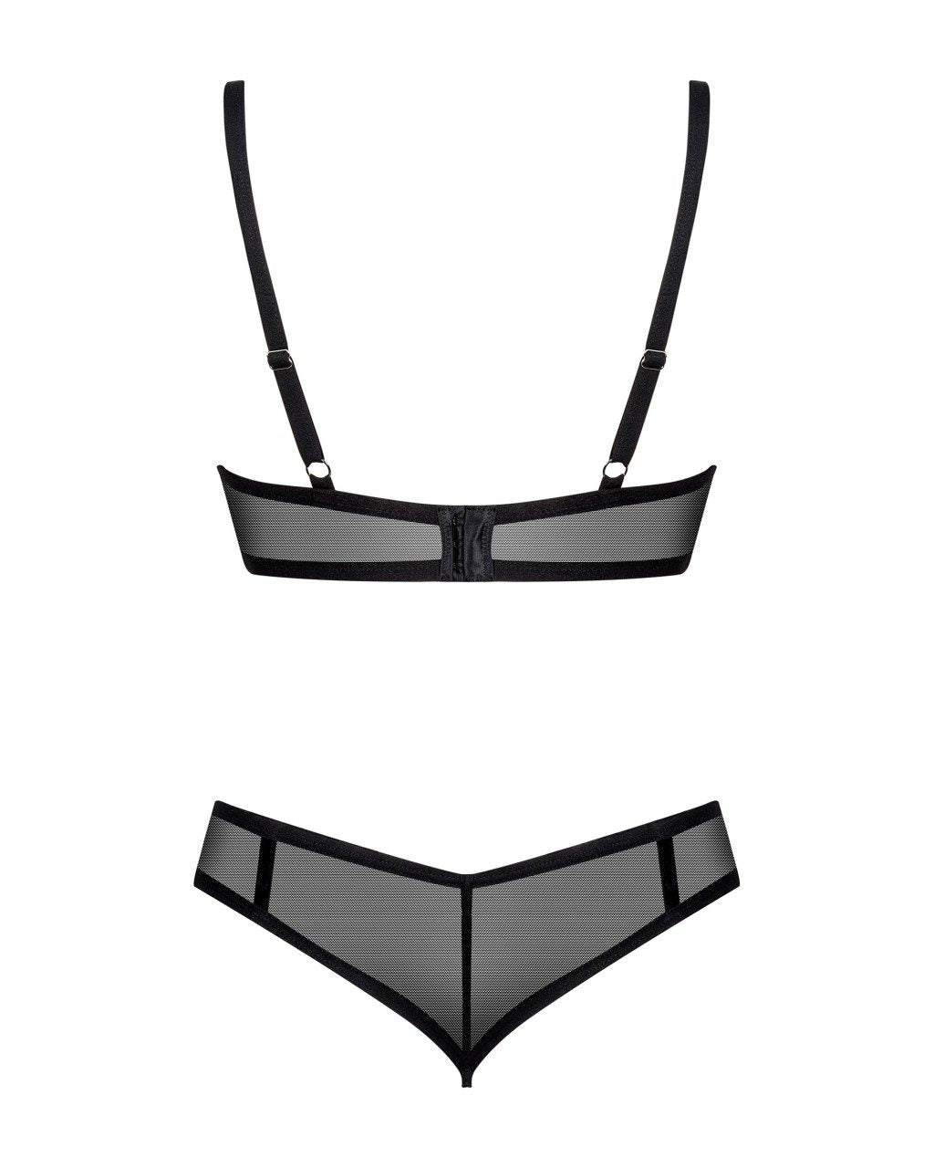 Completino trasparente 2 pezzi in tulle nero Glandez