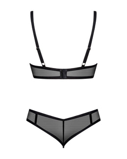 Completino trasparente 2 pezzi in tulle nero Glandez