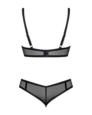 Completino trasparente 2 pezzi in tulle nero Glandez