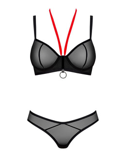 Completino trasparente 2 pezzi in tulle nero Glandez