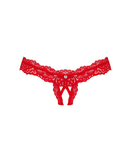 Perizoma aperto in pizzo rosso Amor Cherris