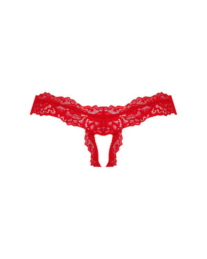 Perizoma aperto in pizzo rosso Amor Cherris