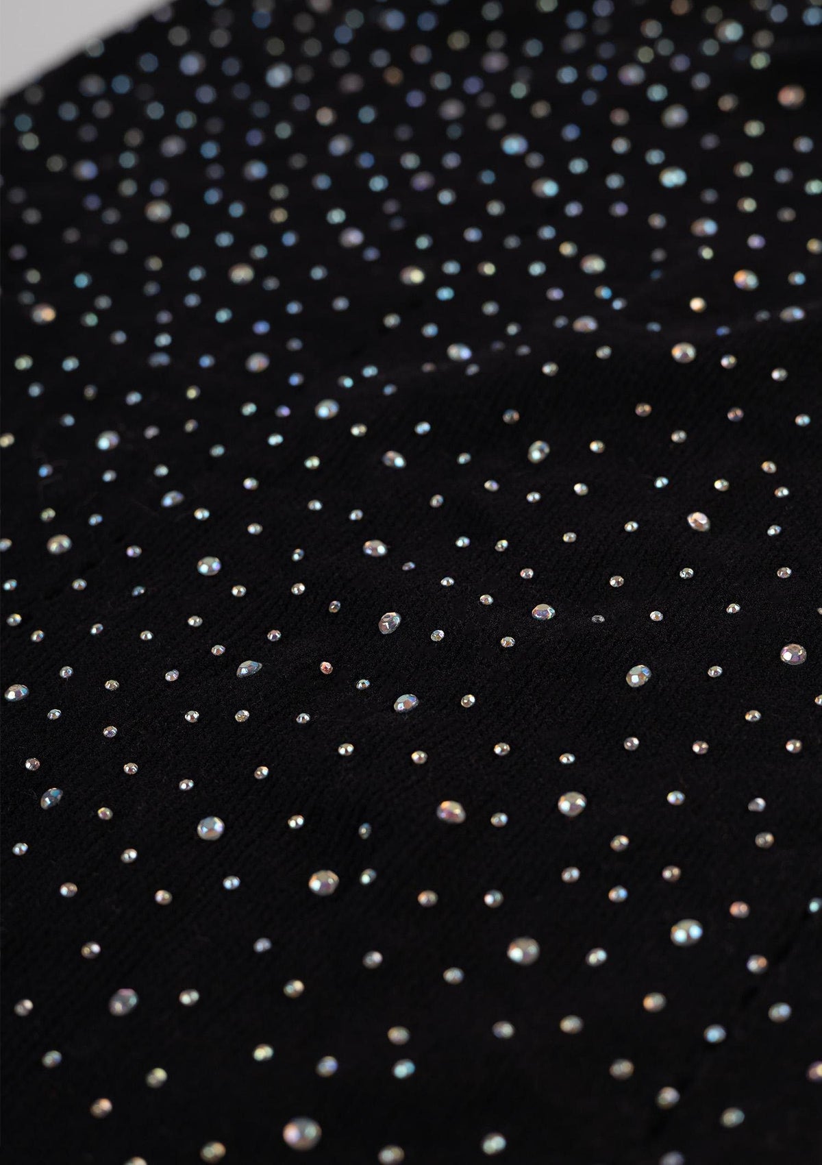 Miniabito a rete nera con strass
