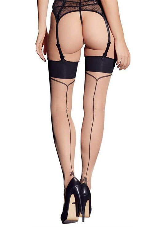 Calze da reggicalze nude con riga nera dietro