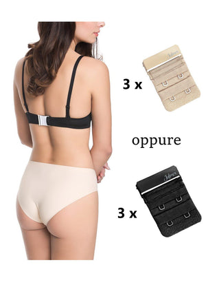 Set 3 pz stringi riduci reggiseno doppi gancetti regolatori