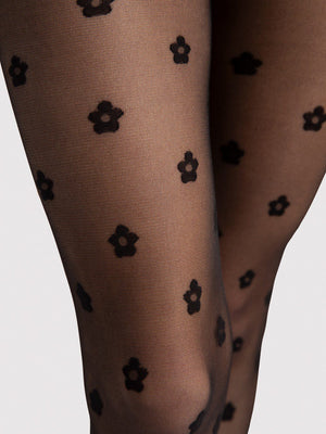 Collant velato fantasia fioru 20 den spring taglie plus