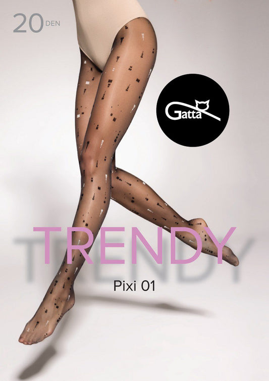 Collant velato fantasia 20 den Pixi 01