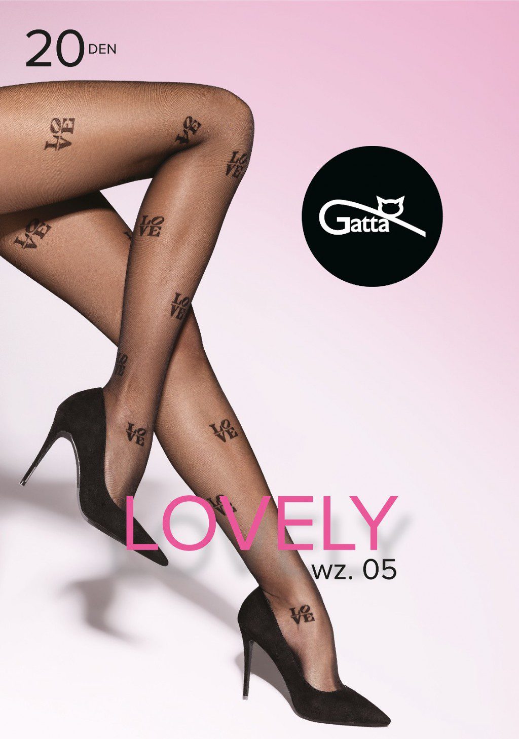 Collant velato scritta Love 20 den Lovely 05
