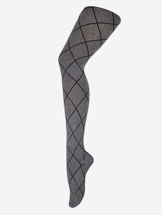 Collant in morbido cotone fantasia geometrica rombi