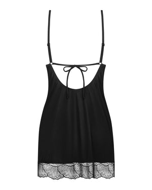 Chemise nera con pizzo taglie plus Lobellis