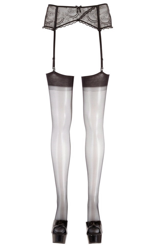 Calze nere velate curvy con riga posteriore Taglie forti