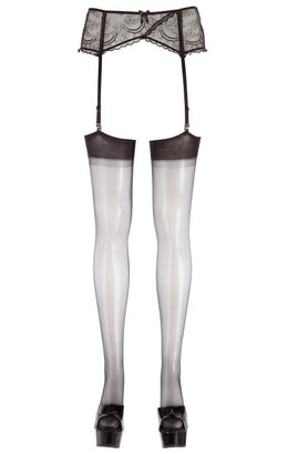 Calze nere velate curvy con riga posteriore Taglie forti