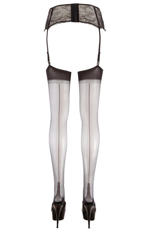 Calze nere velate curvy con riga posteriore Taglie forti