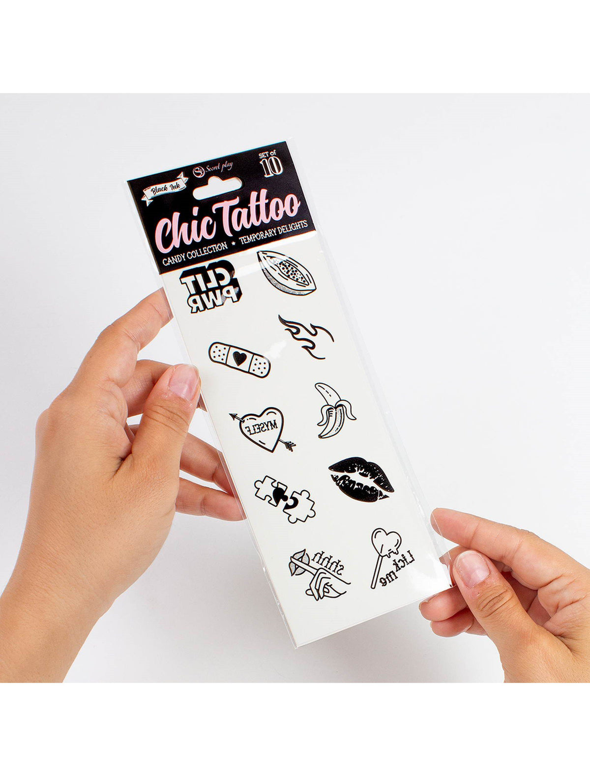 10 tatuaggi adesivi temporanei Chic Tattoo Candy Collection