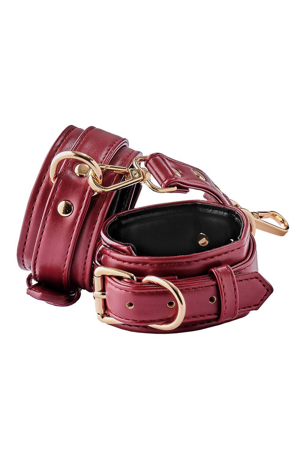 Polsini in simil pelle rossa con catena Blaze Elite