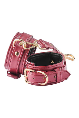 Polsini in simil pelle rossa con catena Blaze Elite