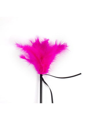 Frustino con tikler in piume fucsia