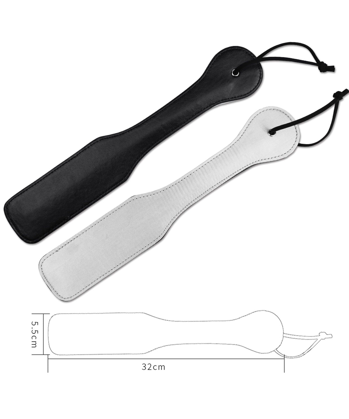 Frustino Spanker in ecopelle nera e raso argentato