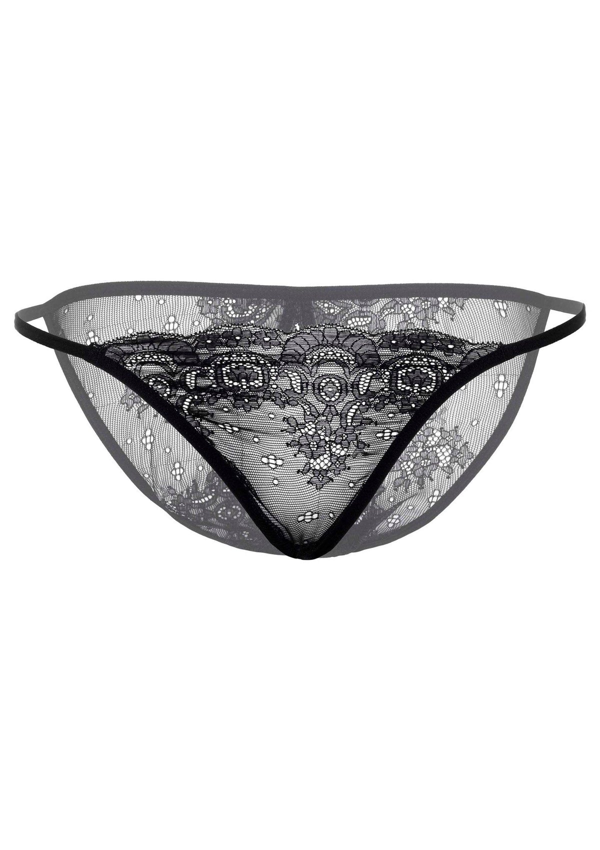 Mutandina aperta in pizzo nero Natalia