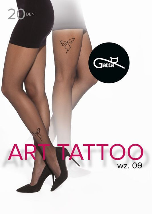Collant velato con fiocco ricamato 20 den Tattoo 09
