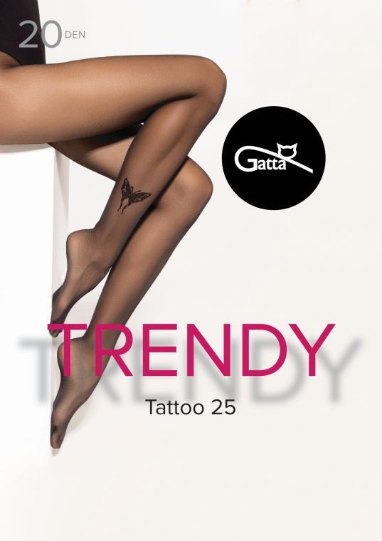 Collant velato con farfalla ricamata 20 den Tattoo 25