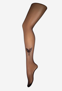 Collant velato con farfalla ricamata 20 den Tattoo 25